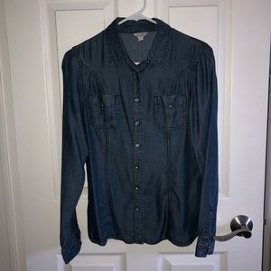Denim button down